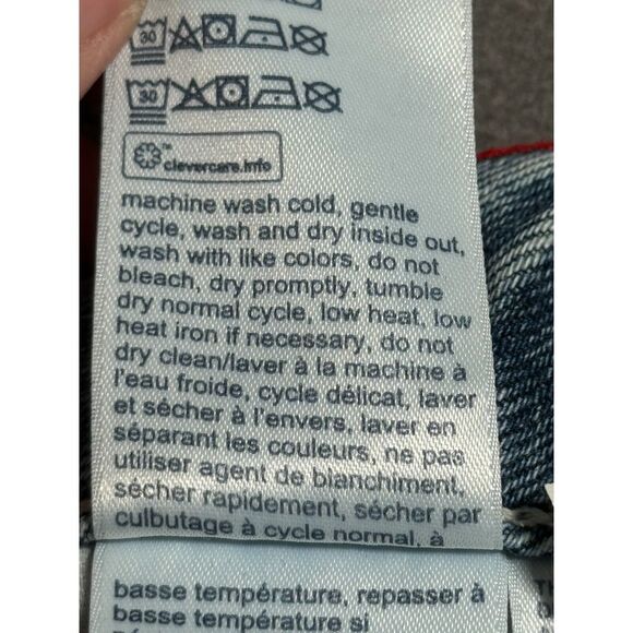 Tommy Hilfiger Girls Jeans Size 14 Light Wash Tapered Leg Frayed Hem High Rise - Picture 16 of 16